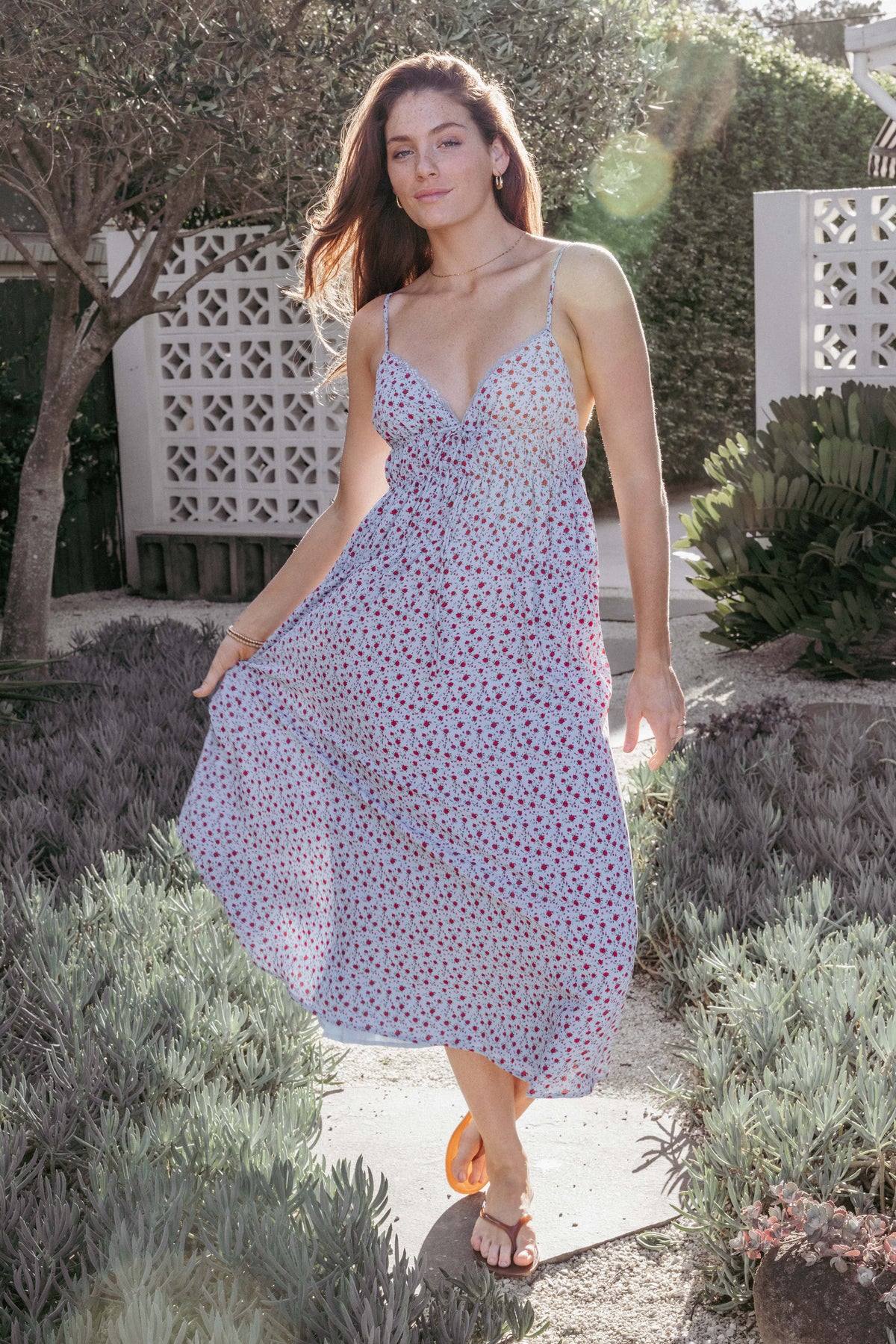 Freesia Midi Dress in Blue Red Floral – view 7 of 7