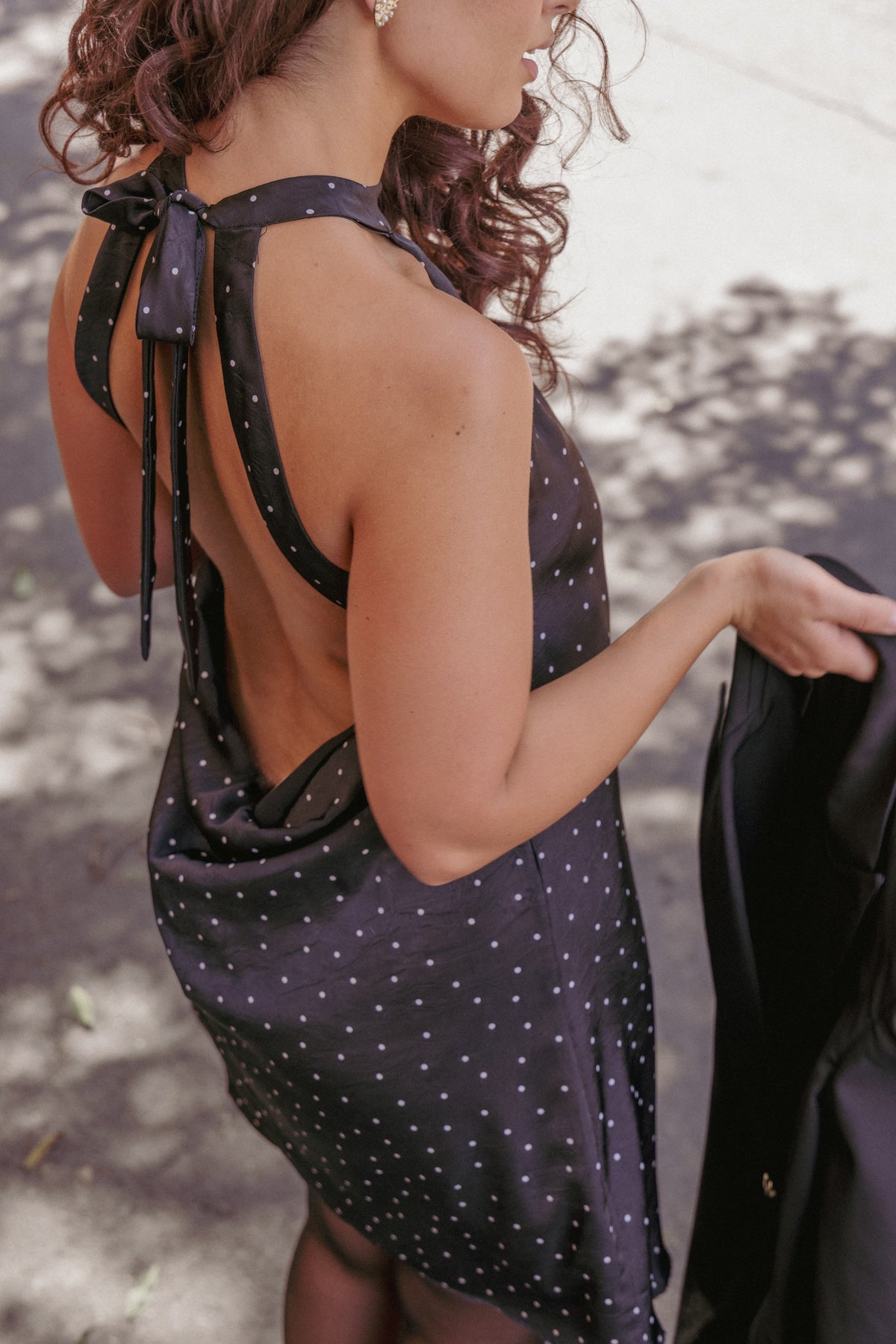 Gabrielle Mini Dress in Black Polka Dot – view 9 of 9