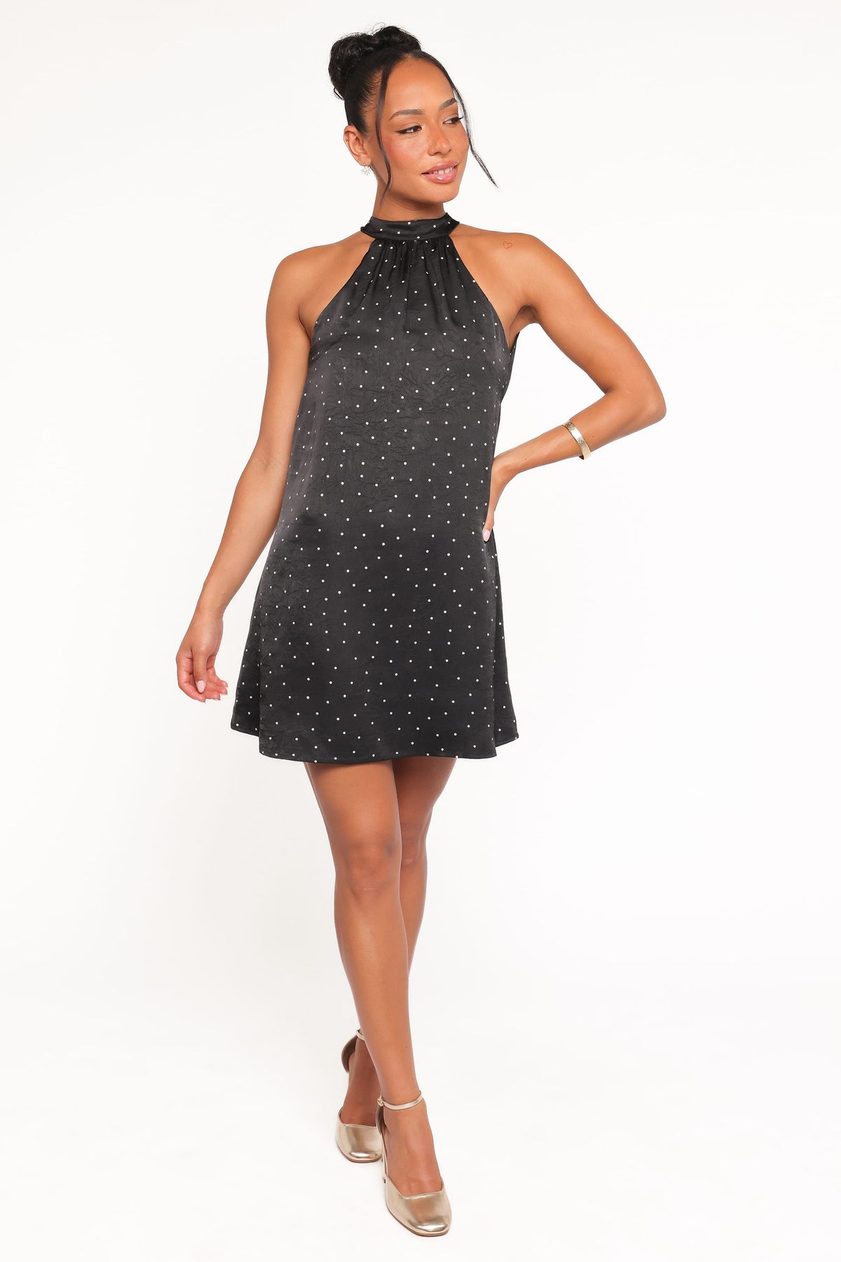 Gabrielle Mini Dress in Black Polka Dot – view 7 of 9