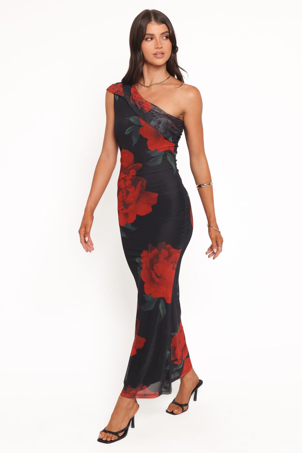 Gerri Off Shoulder Maxi Dress in Black Floral – view 3 of 5