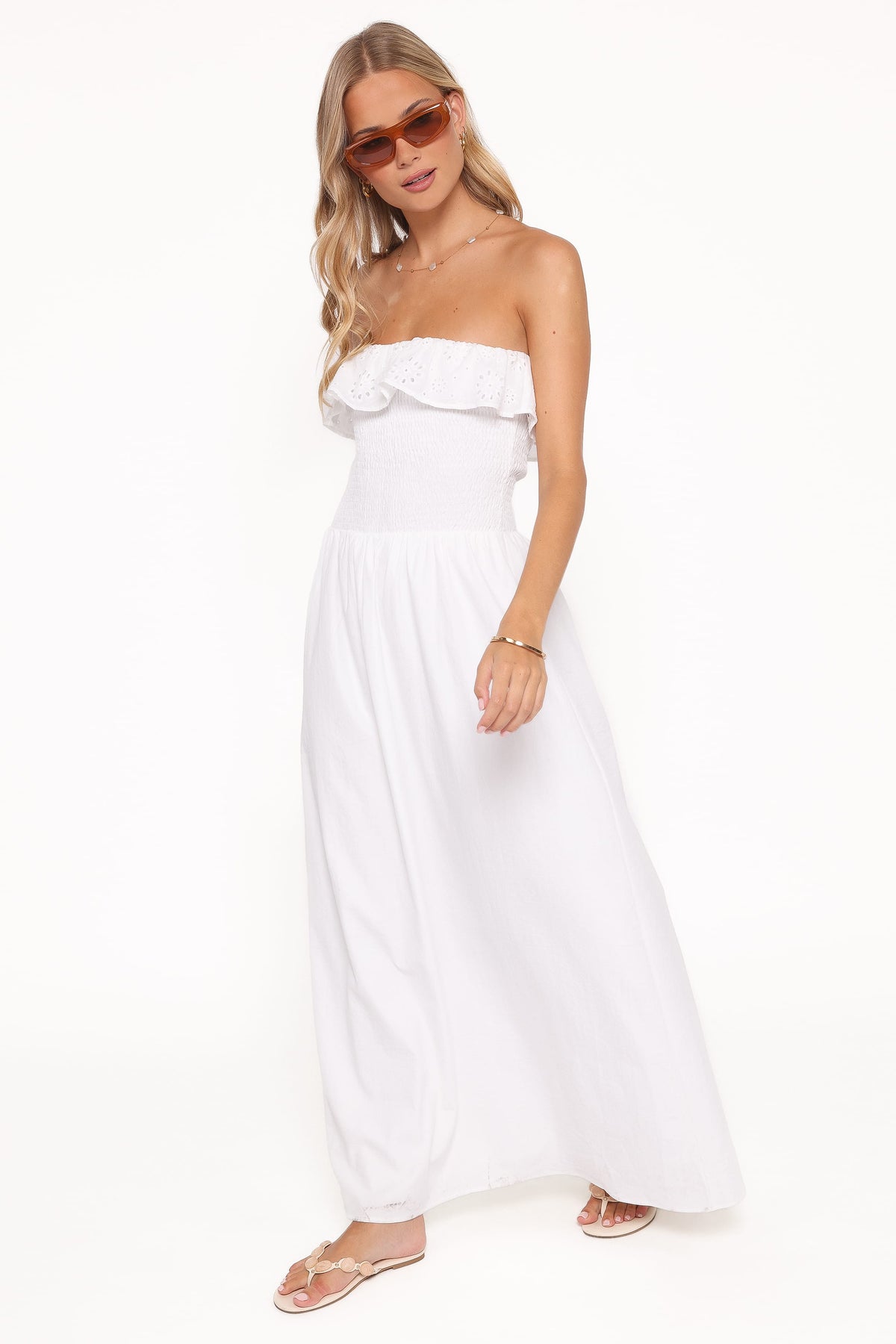 Gilbert Strapless Maxi Dress in White – view 5 of 6