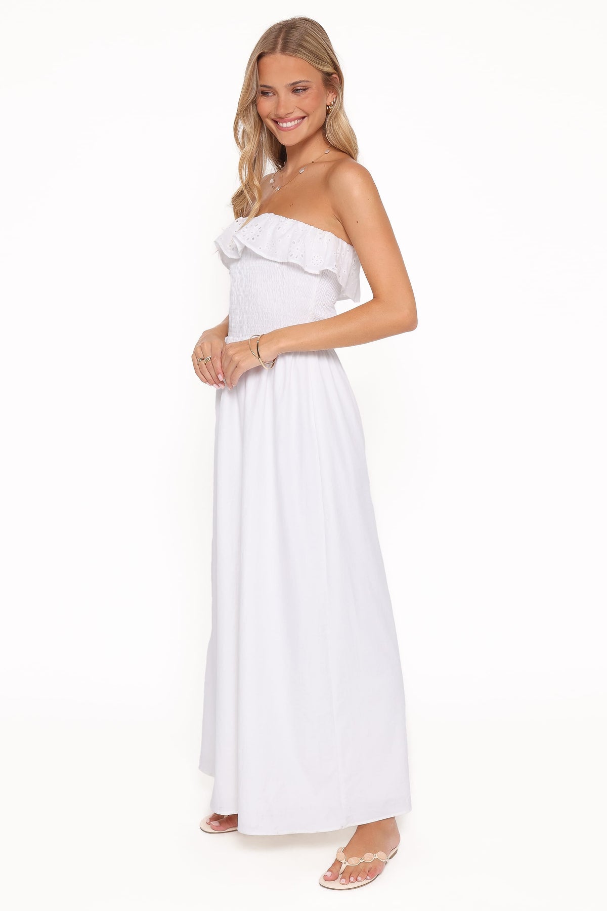 Gilbert Strapless Maxi Dress in White – view 3 of 6