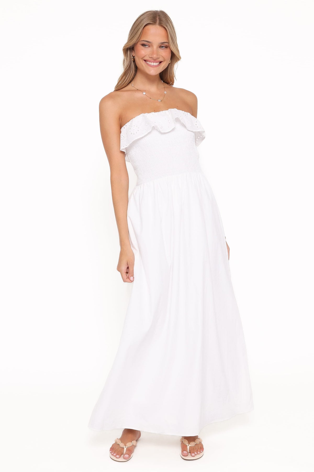 Gilbert Strapless Maxi Dress in White – view 1 of 6
