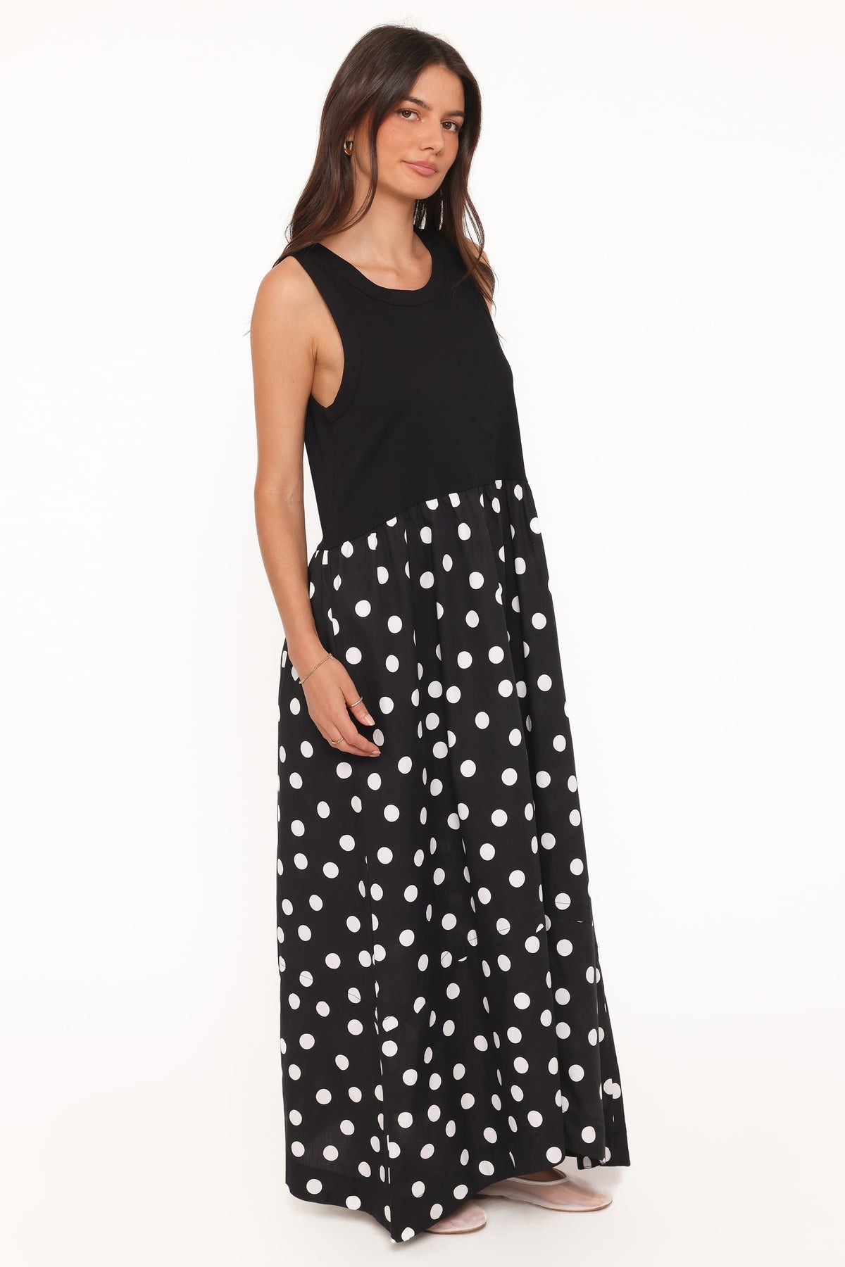 Glenda Maxi Dress in Black Polka Dot – view 3 of 6