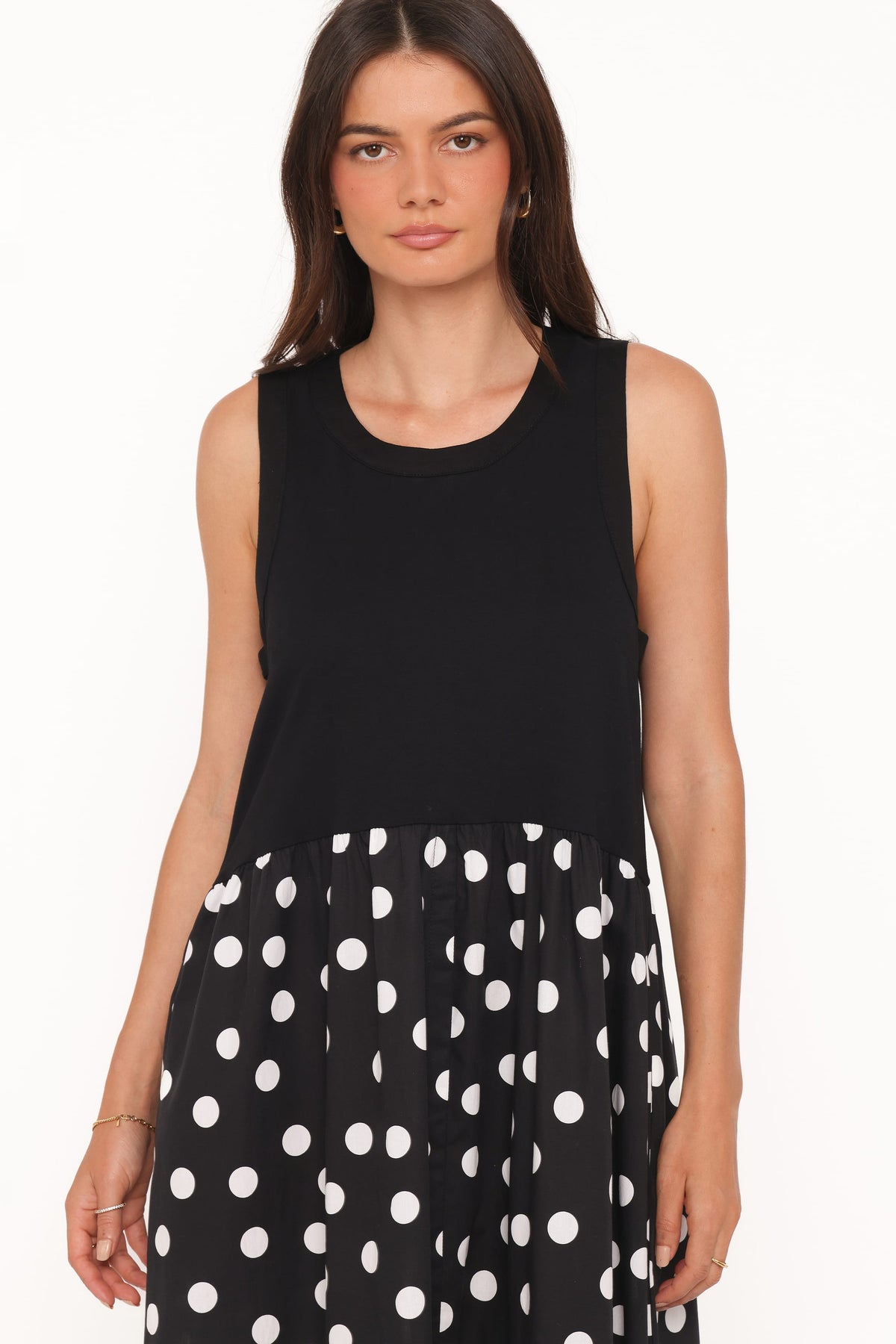 Glenda Maxi Dress in Black Polka Dot – view 2 of 6