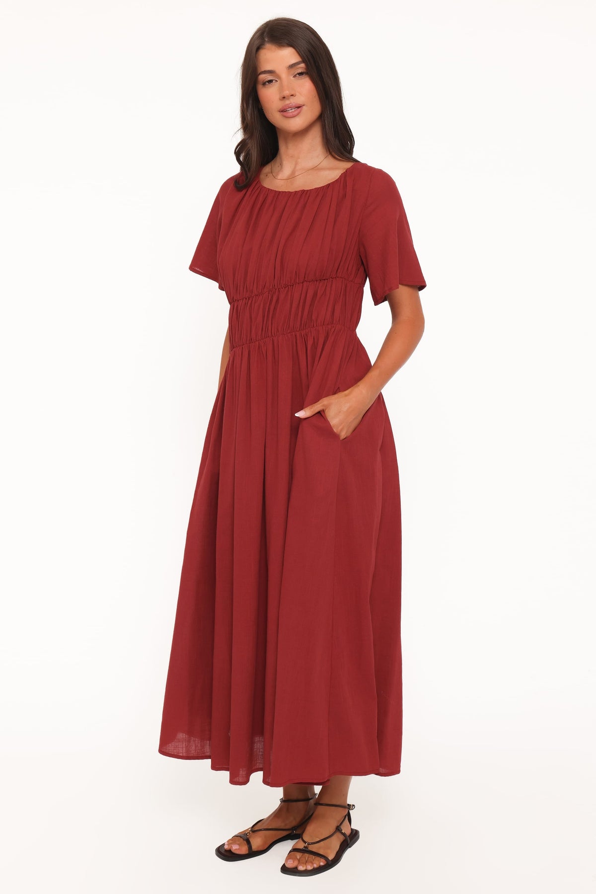 Harlen Maxi Dress in Deep Red – view 3 of 6