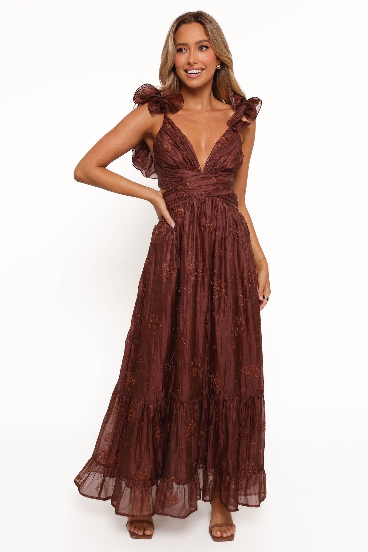 Harmony Maxi Dress in Brown Floral – view 1 of 7