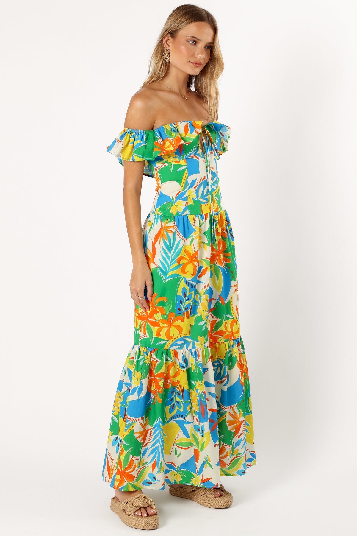 Harriet Off Shoulder Maxi Dress in Malta Print – view 5 of 8