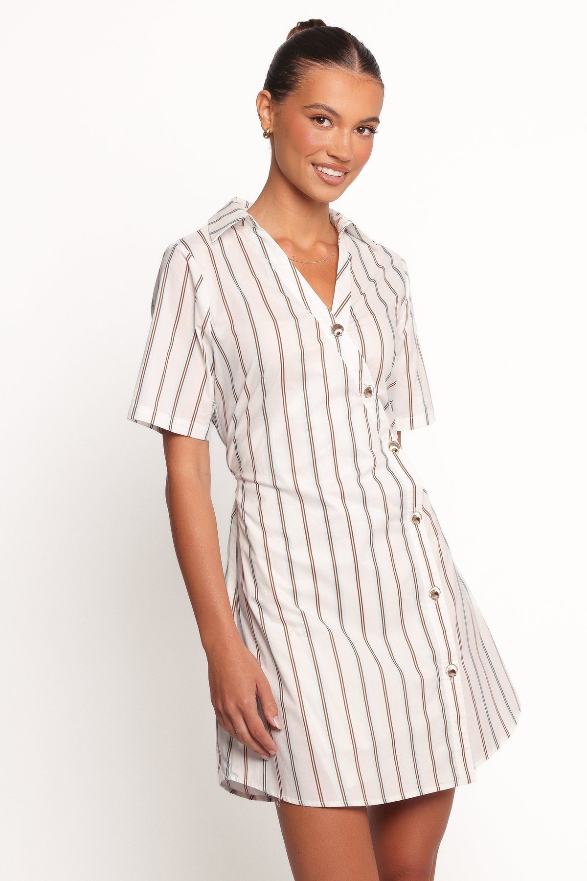 Hayes Mini Dress in Blue Stripe – view 2 of 9