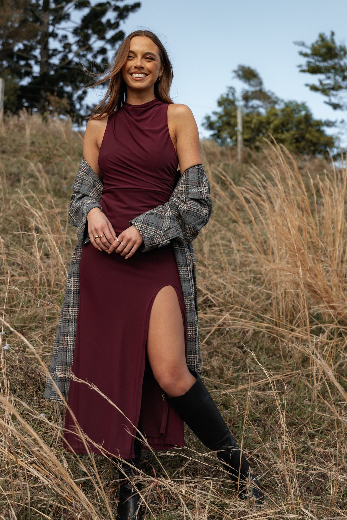 Hayven Maxi Dress in Plum – view 1 of 9