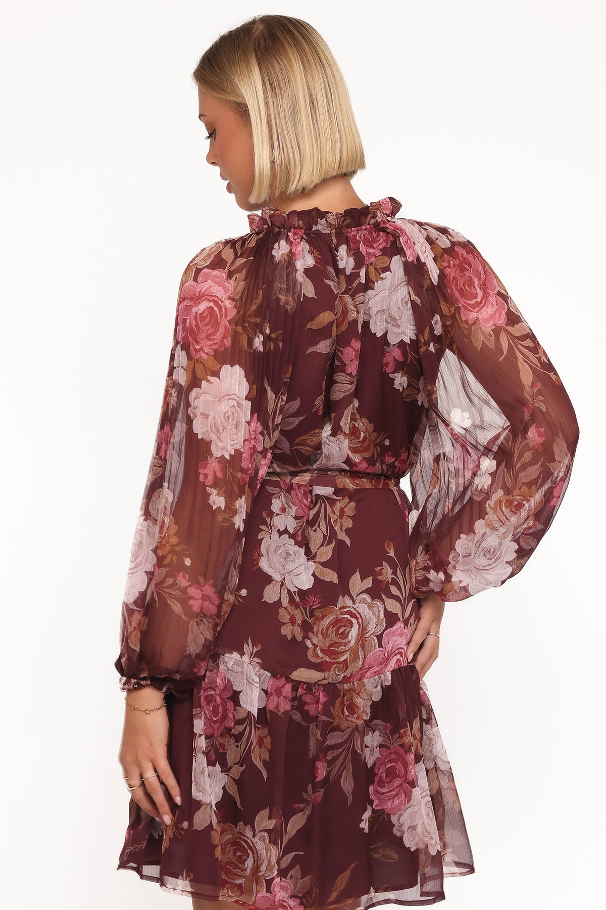 Hensely Mini Dress in Burgundy Brandy Bloom – view 4 of 6