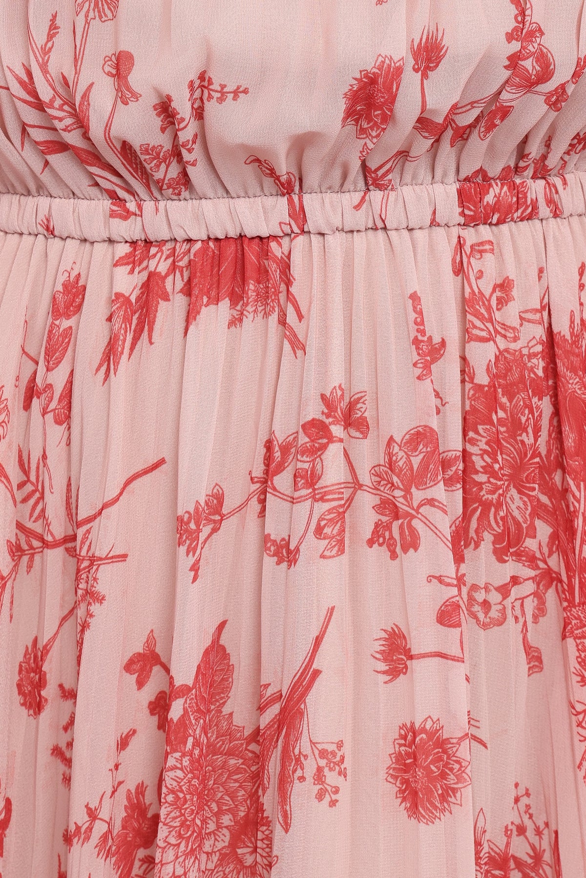 Hilary Pleated Maxi Dress in Red Floral – view 8 of 9