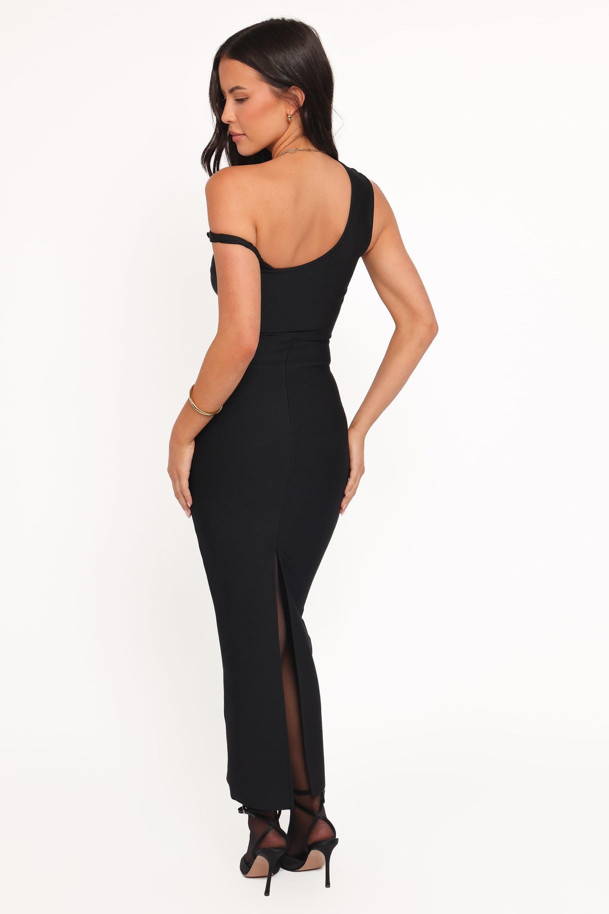 Hudson Off Shoulder Midi Dress in Black – view 2 of 6