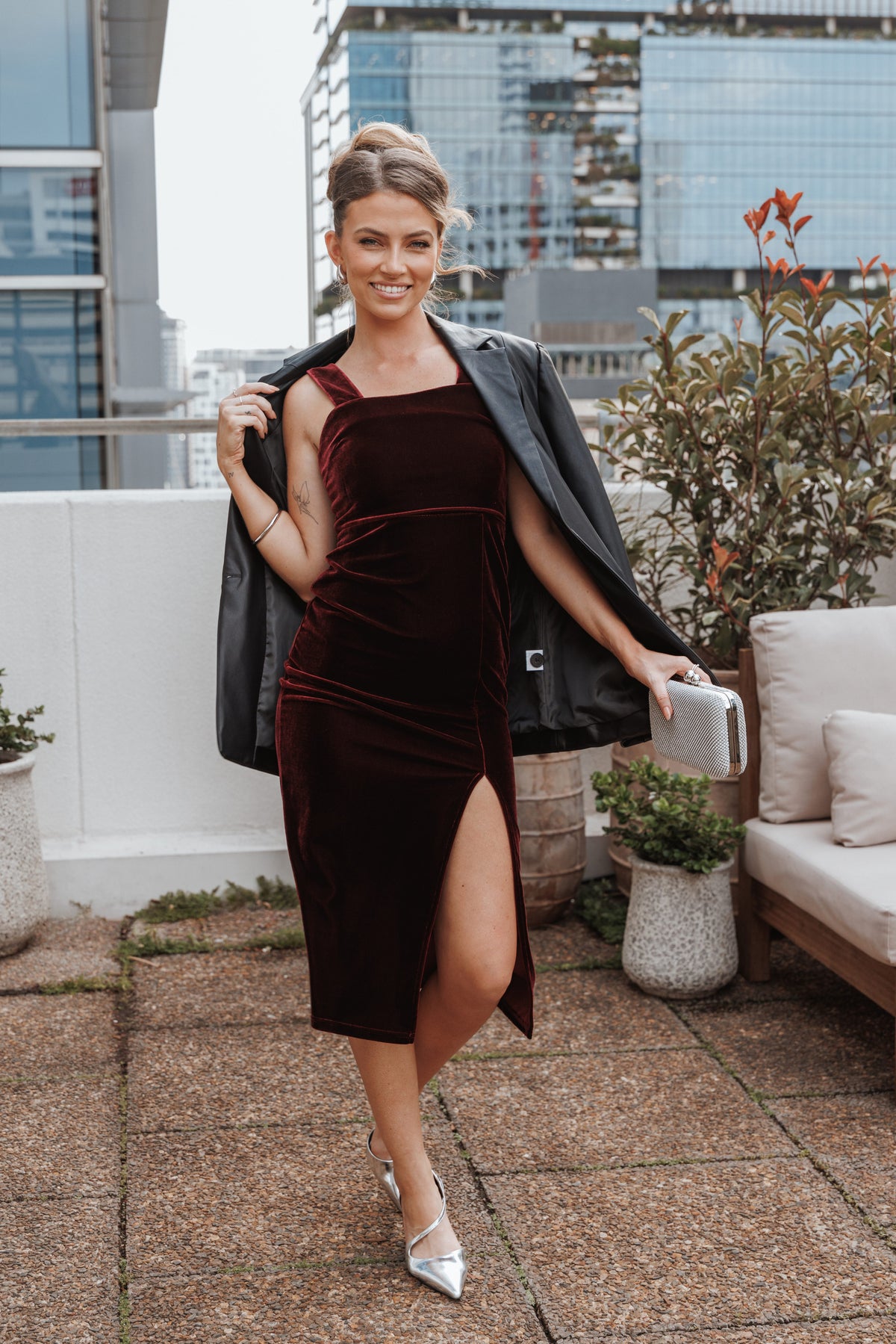 Hyatt Dress in Burgundy – view 9 of 9