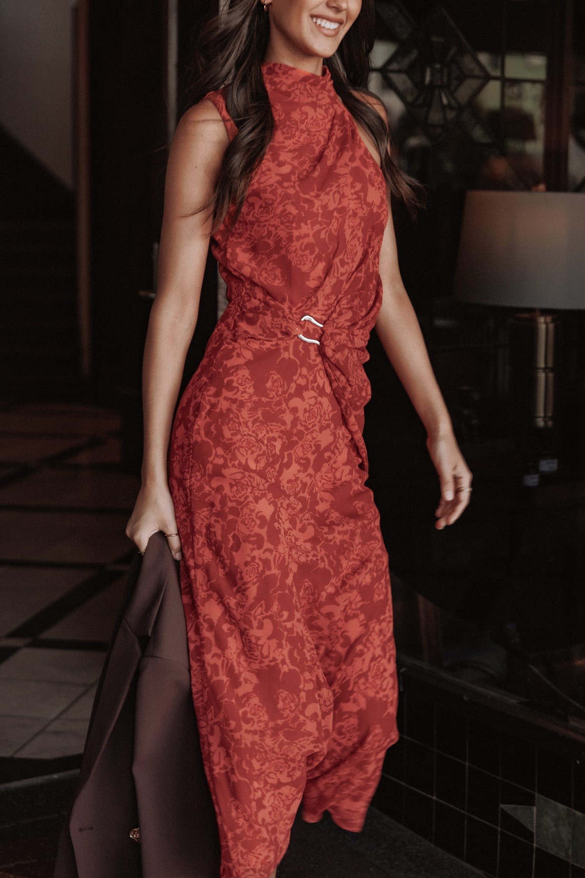 Isabeau Midi Dress in Red Roses – view 9 of 9