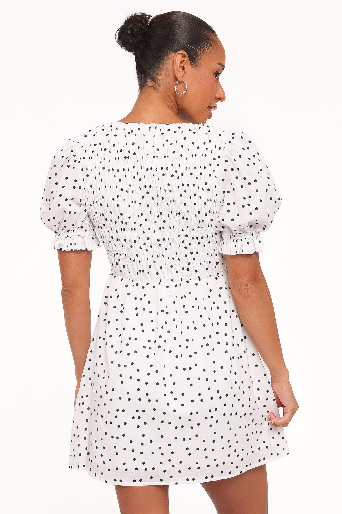 Jaclyn Mini Dress in White Polka Dot – view 4 of 6