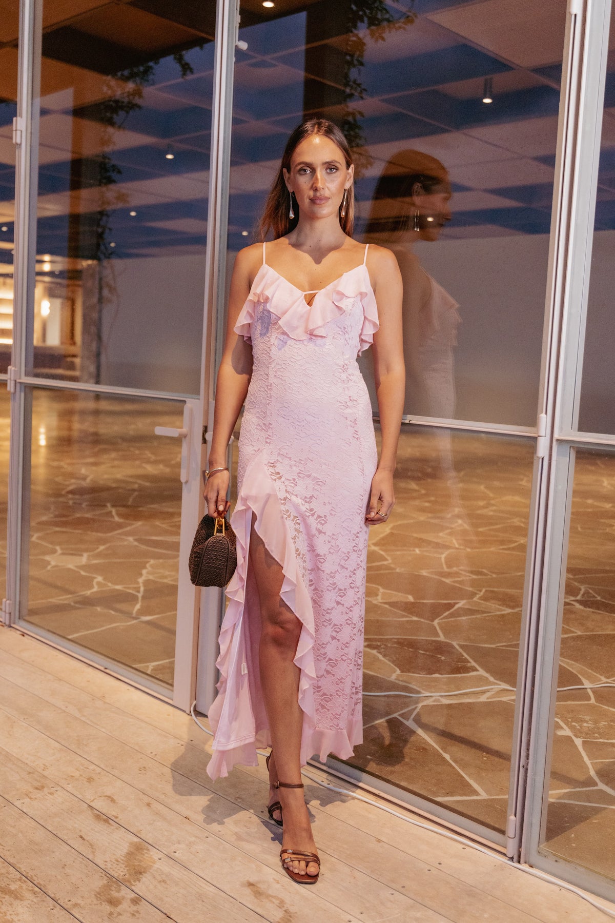 Jamielee Lace Maxi Dress in Pink – view 1 of 6