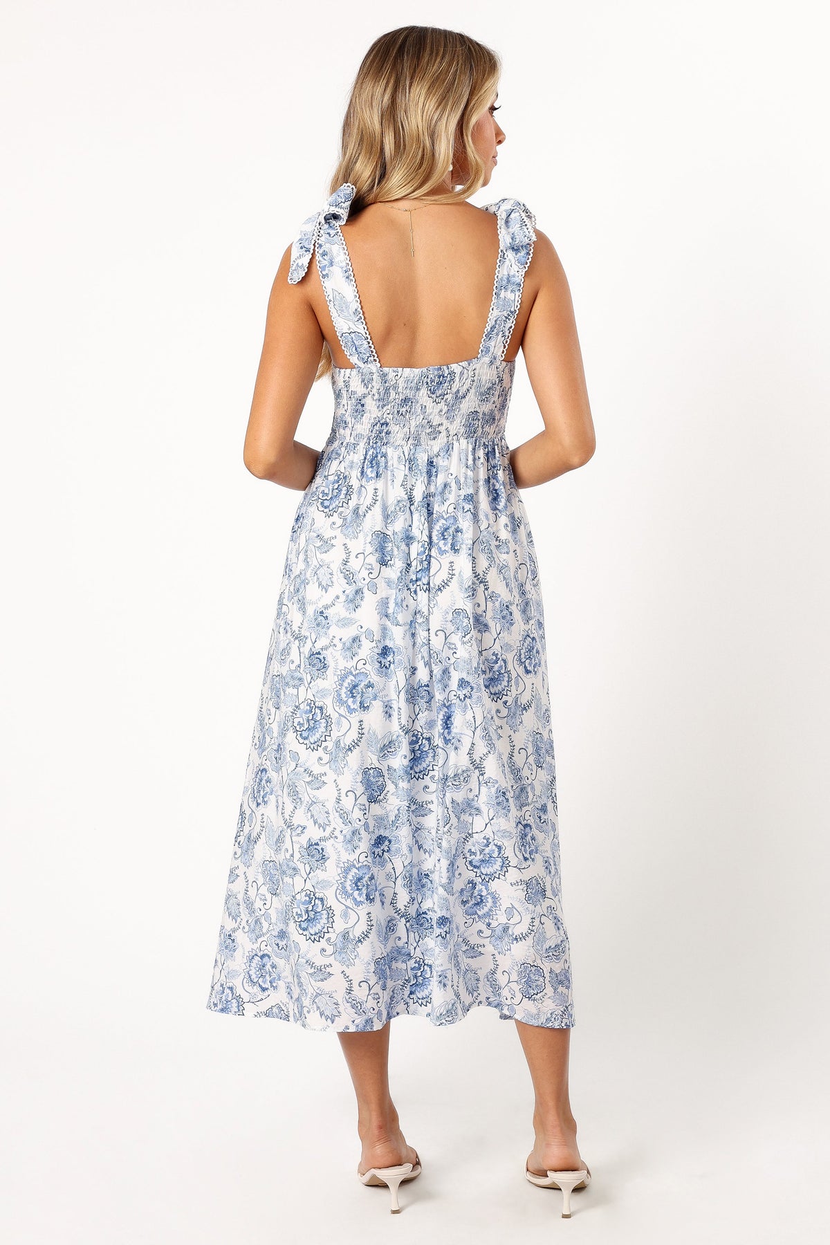 Janie Midi Dress in Blue Floral – view 4 of 6