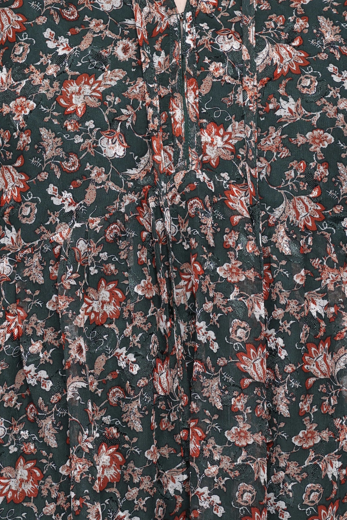 Jinny Long Sleeve Mini Dress in Dark Green/Multi – view 5 of 7