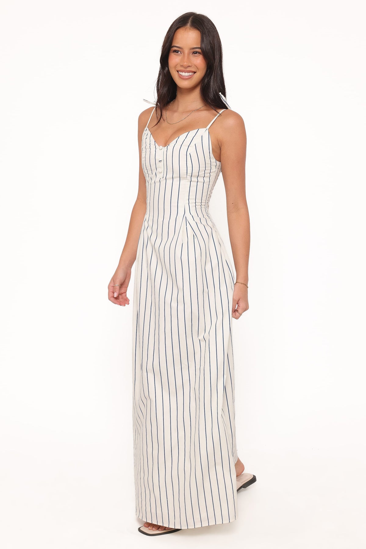 Jordin Maxi Dress in Ivory/Blue Stripe – view 4 of 8