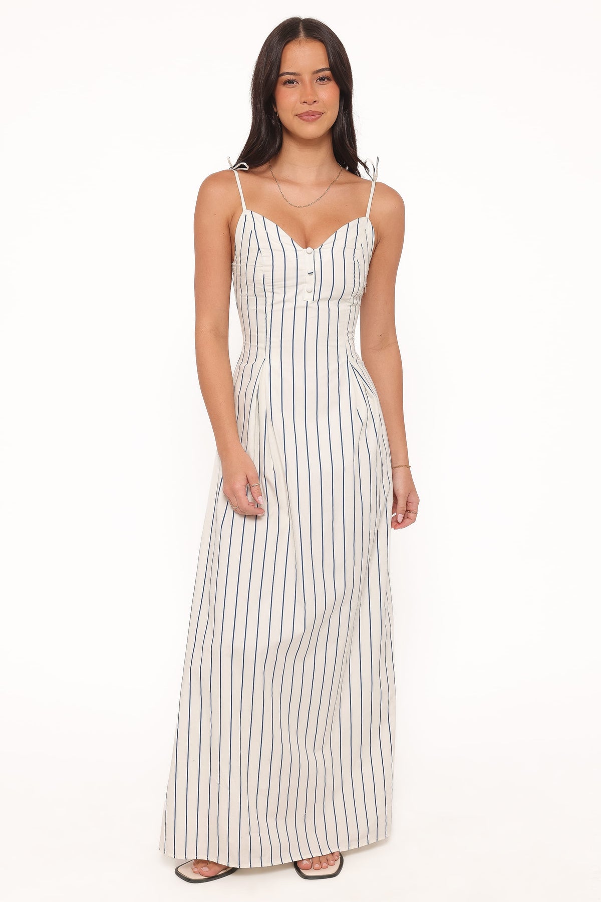 Jordin Maxi Dress in Ivory/Blue Stripe – view 6 of 8