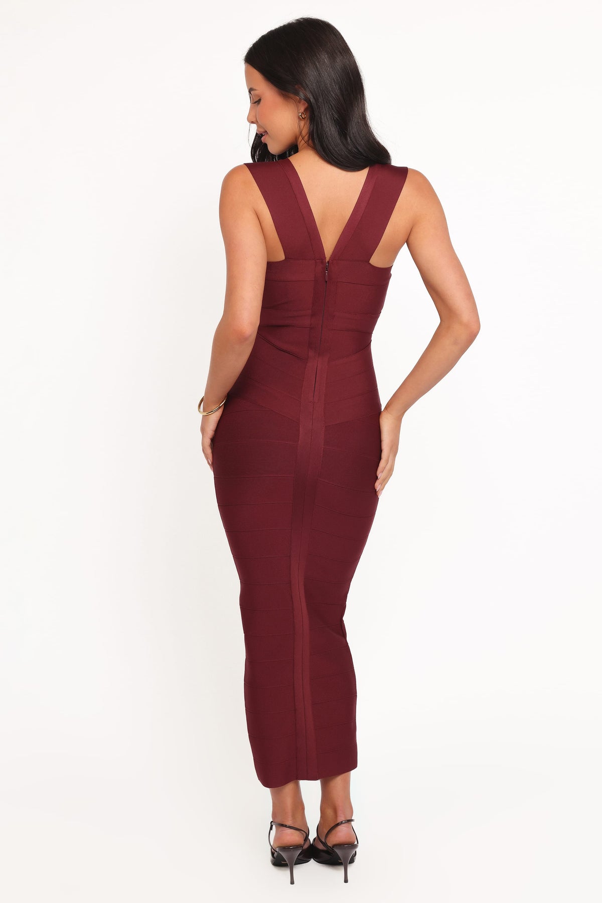 Josiah Midi Dress in Burgundy – view 4 of 6