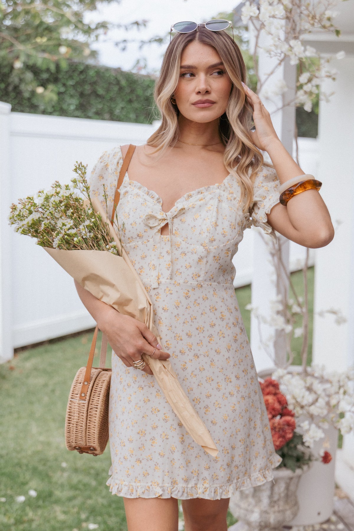 Joss Mini Dress in Cream Yellow – view 8 of 8