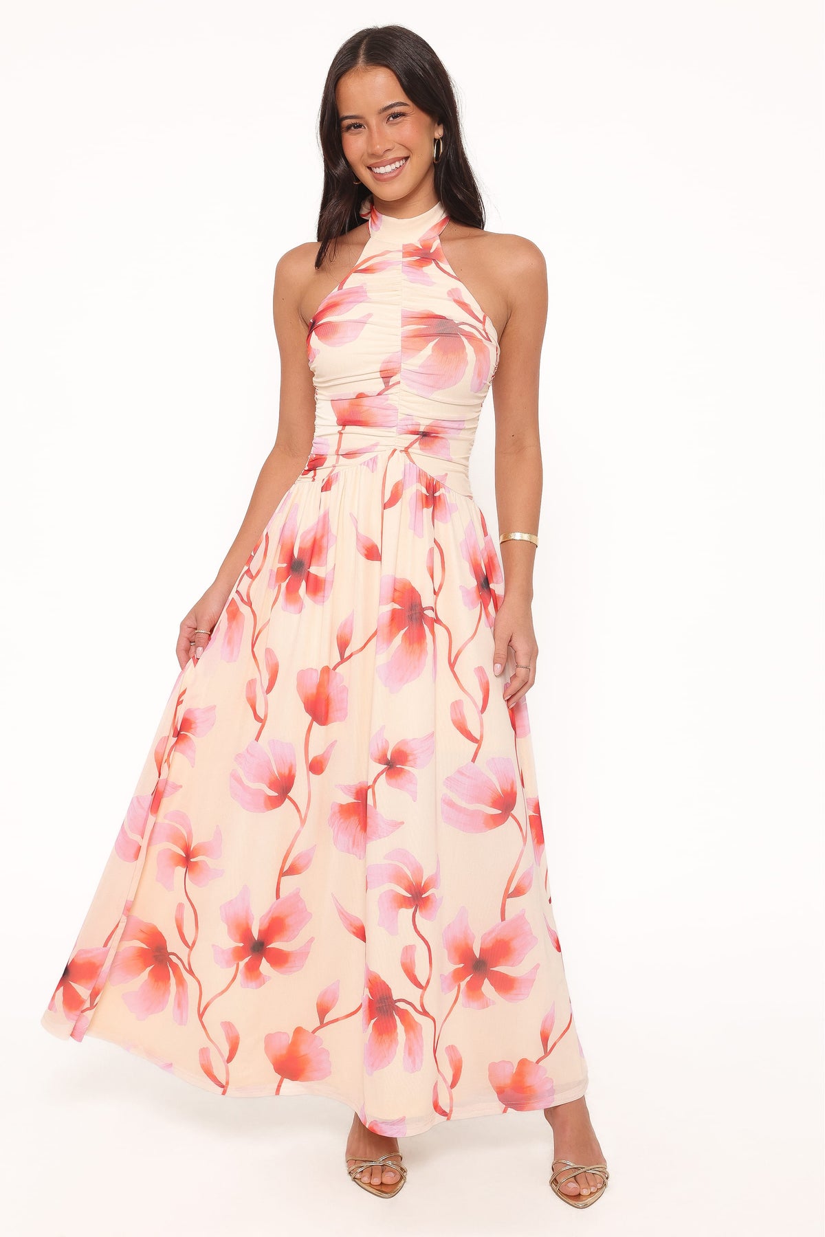 Kaira Halterneck Maxi Dress in Pink Floral – view 2 of 7