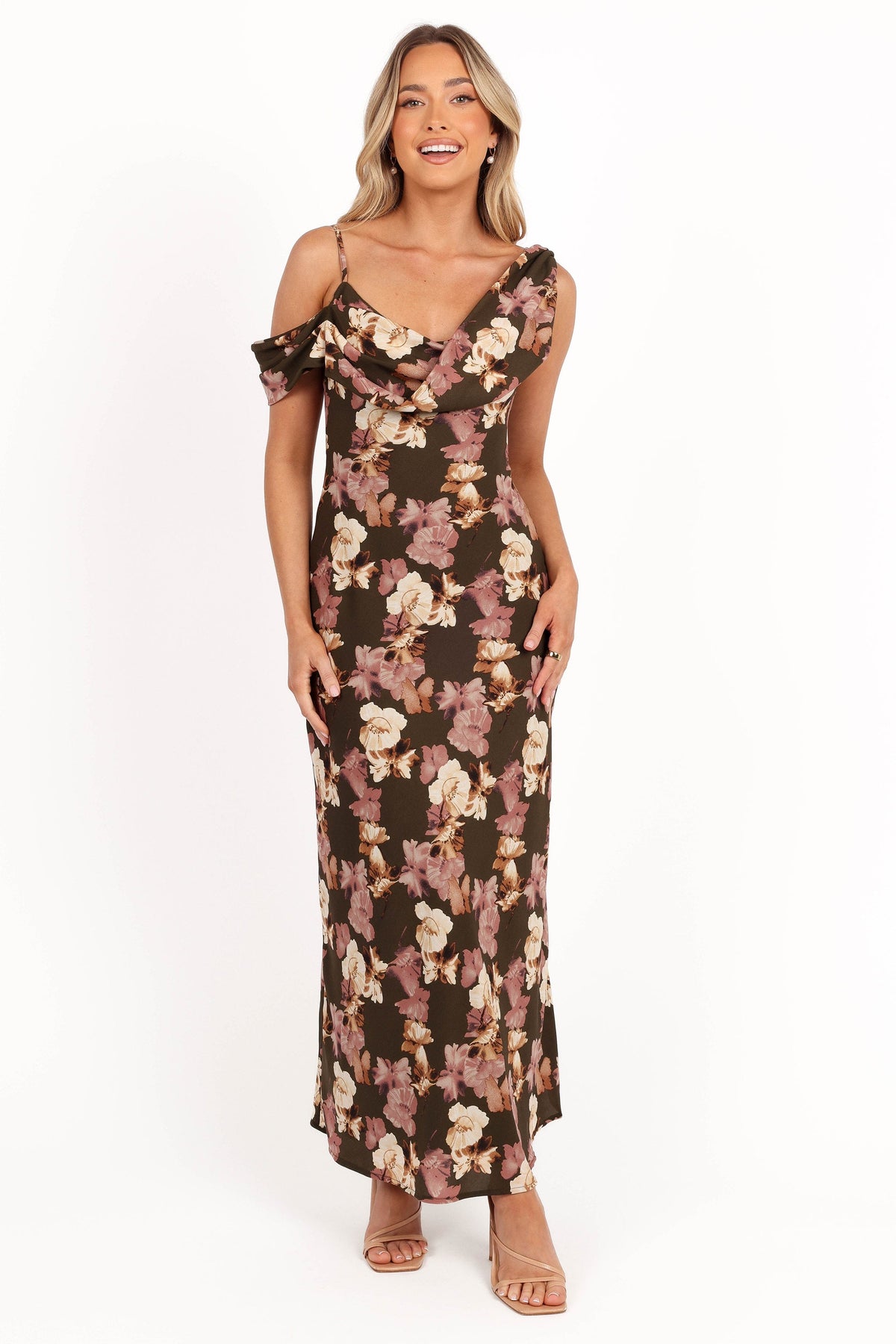 Kamryn Midi Dress in Olive Floral – view 3 of 8