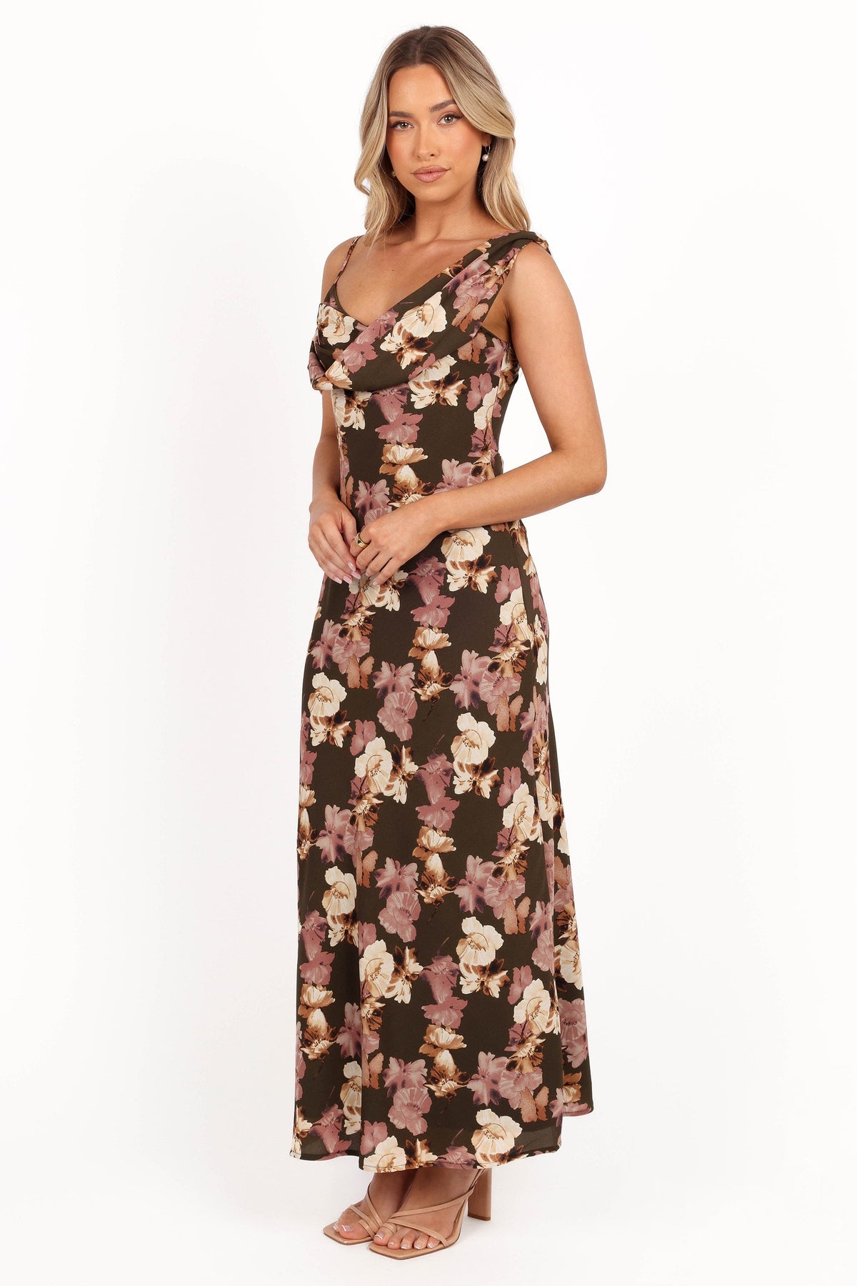 Kamryn Midi Dress in Olive Floral – view 5 of 8