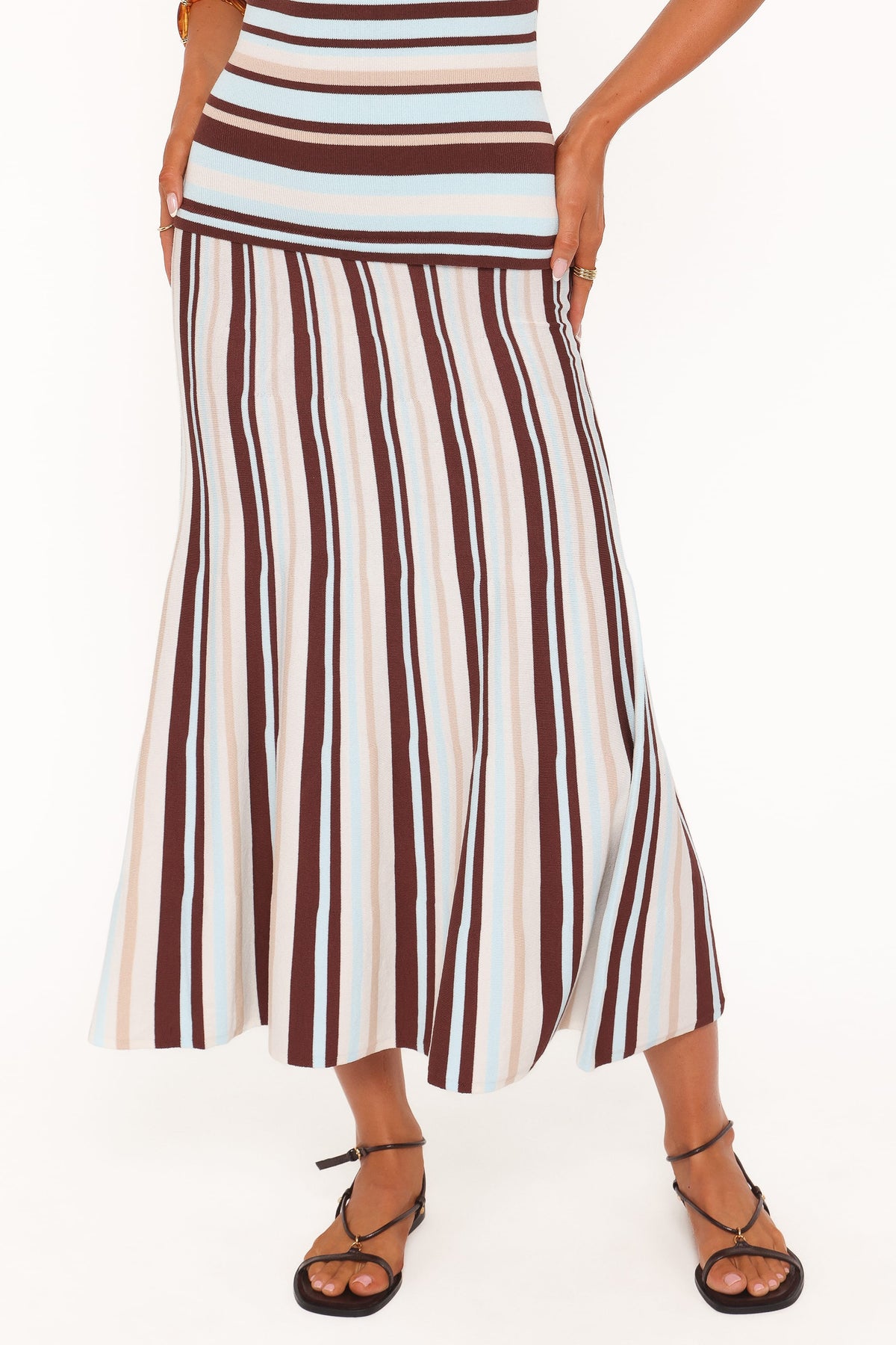 Karlin Maxi Dress in Blue Stripe – view 6 of 9