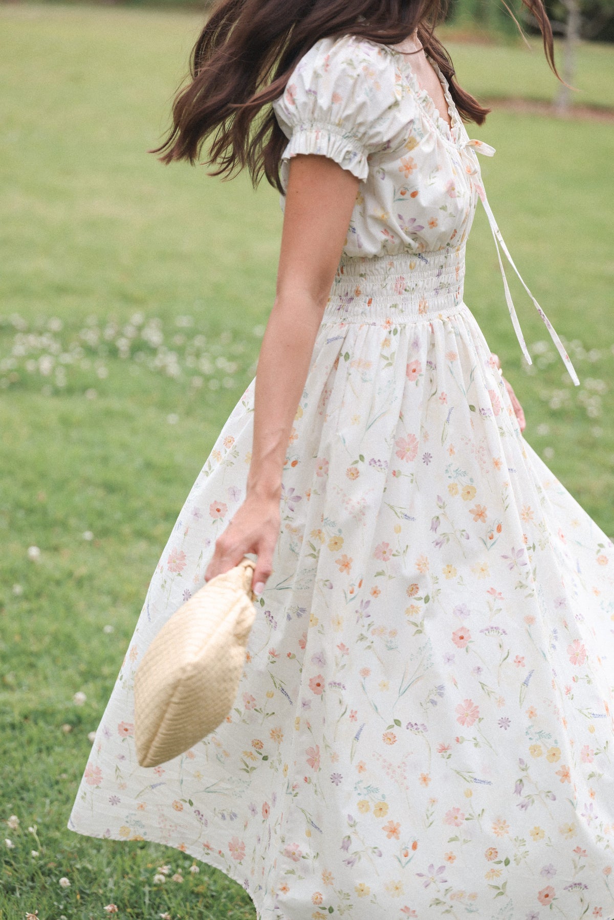Katana Puff Sleeve Midi Dress in Floral – view 8 of 8