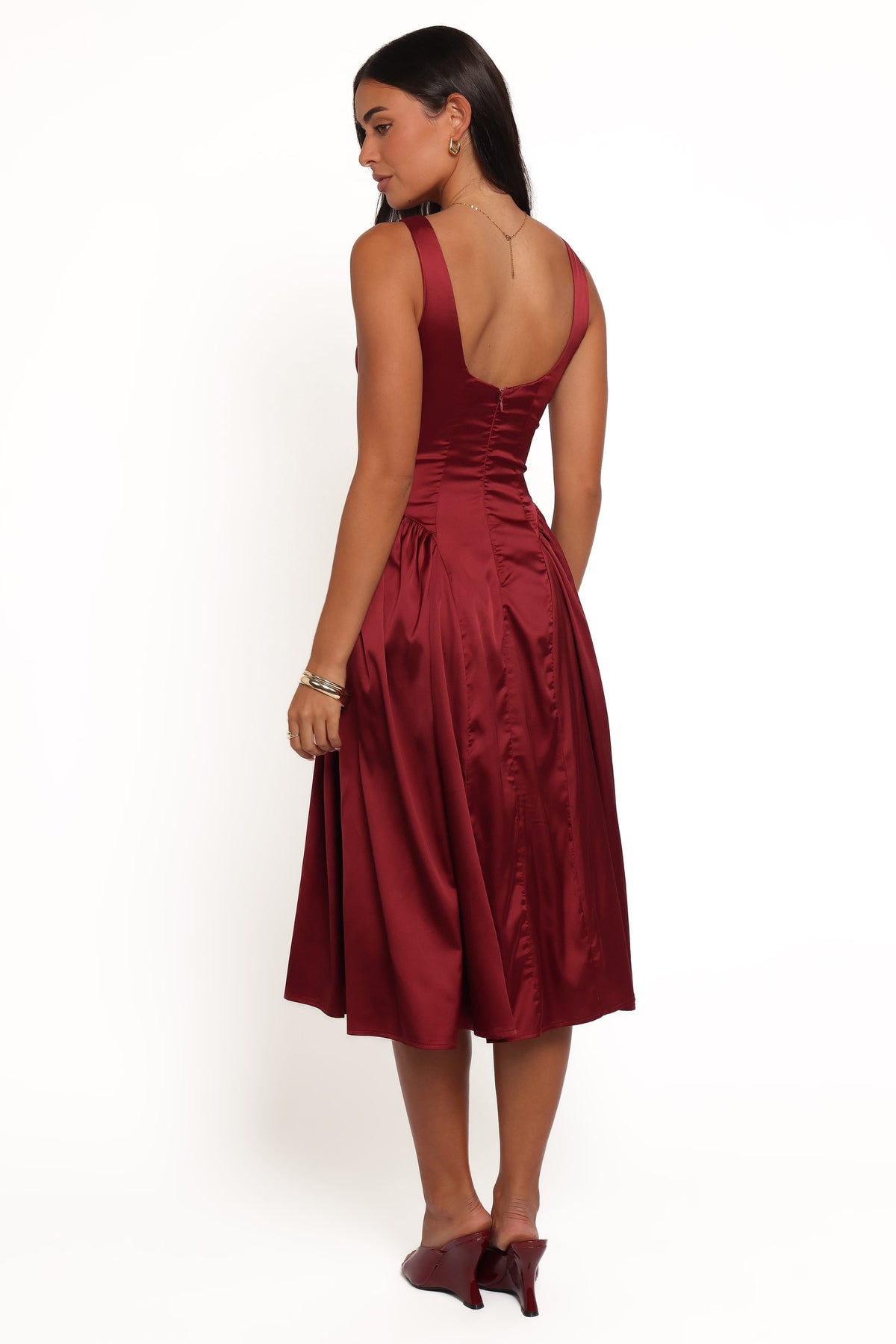 Katelyn Midi Dress in Burgundy – view 4 of 6