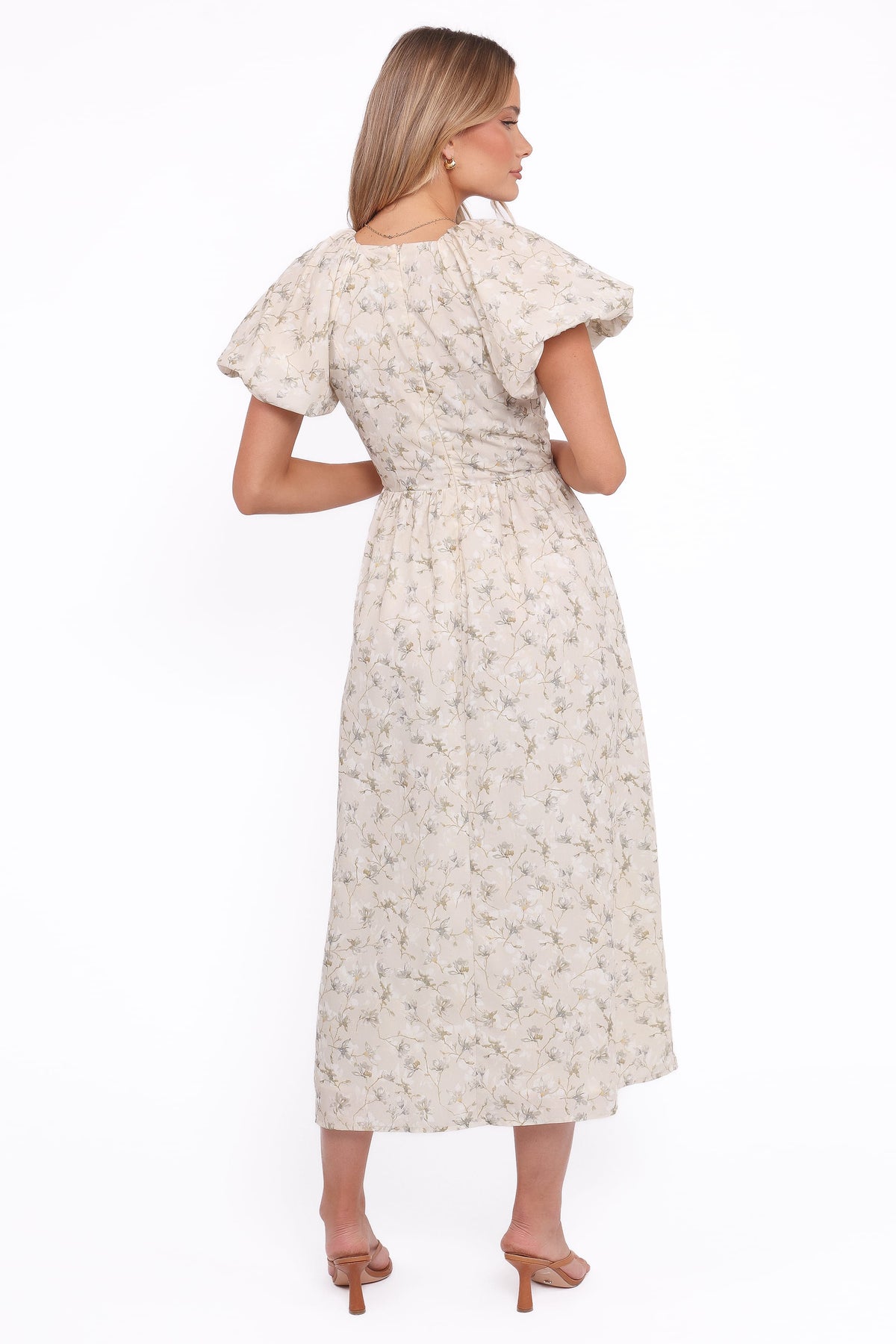 Kathleen Maxi Dress in Light Beige/Green Floral – view 4 of 5