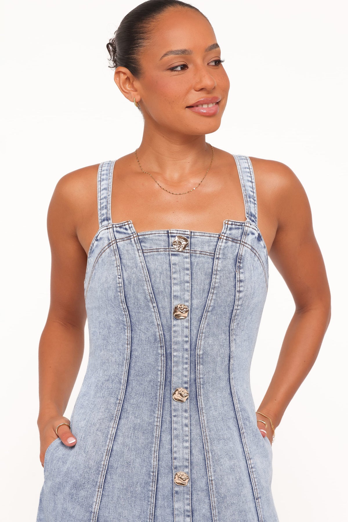 Katie Maxi Dress in Med Denim – view 2 of 5