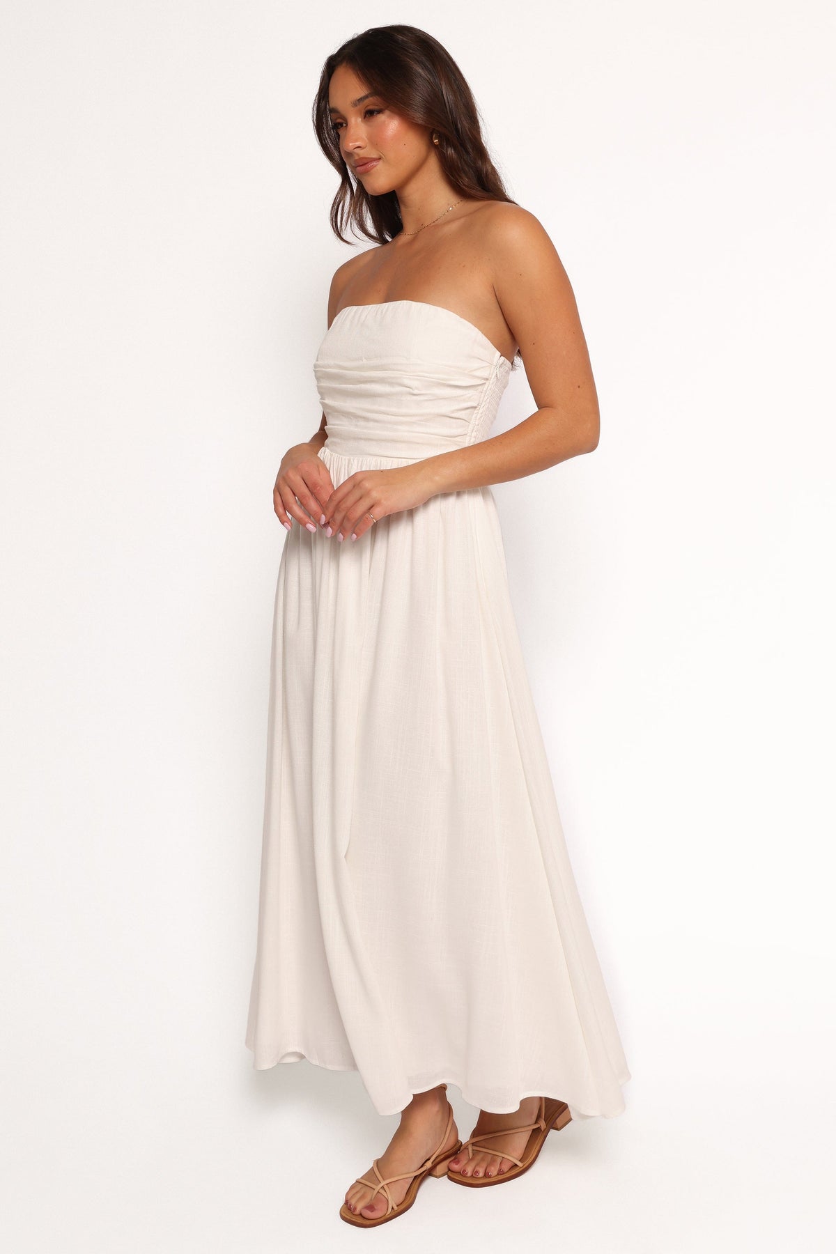 Kayt Strapless Dress in White – view 3 of 7