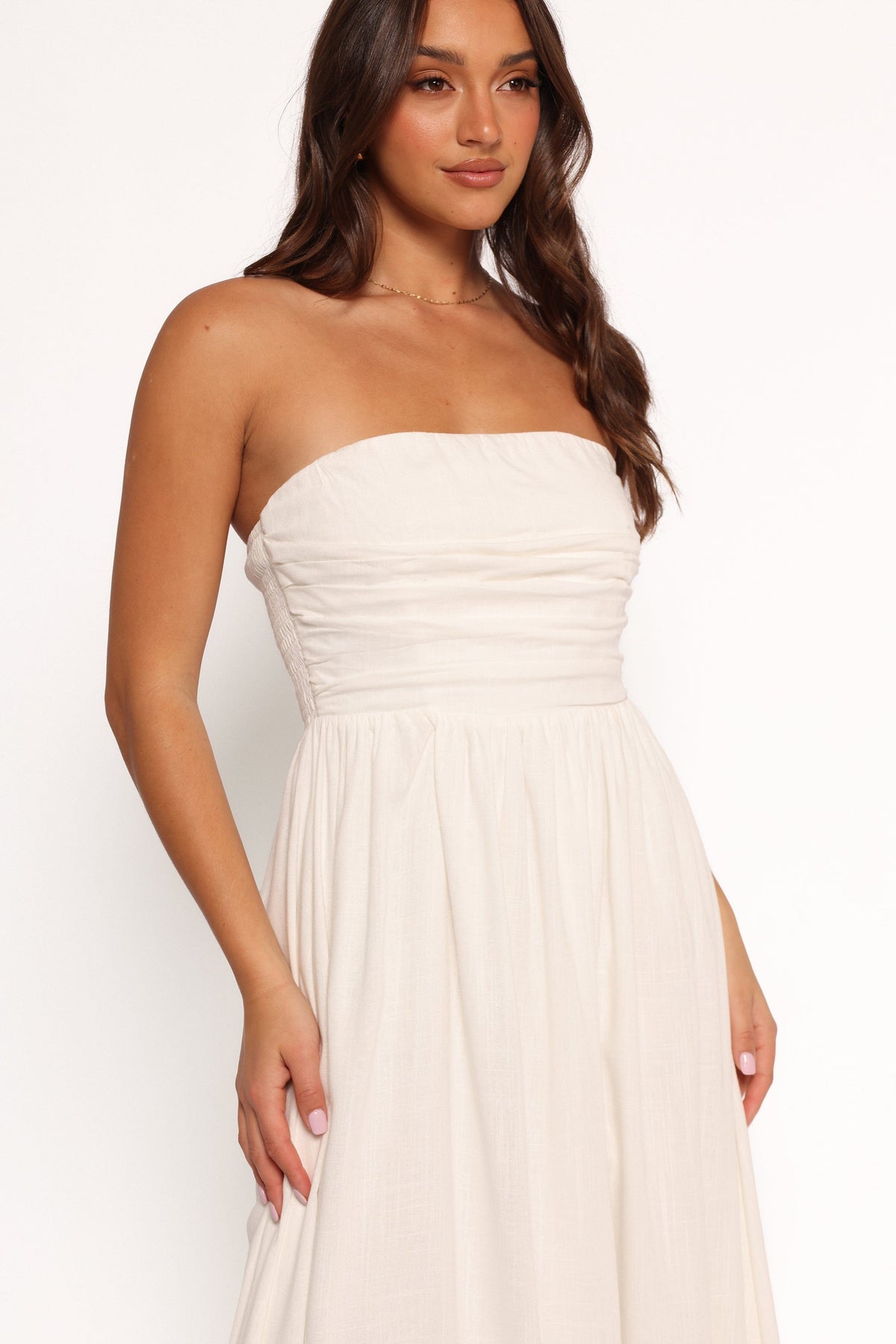 Kayt Strapless Dress in White – view 6 of 7