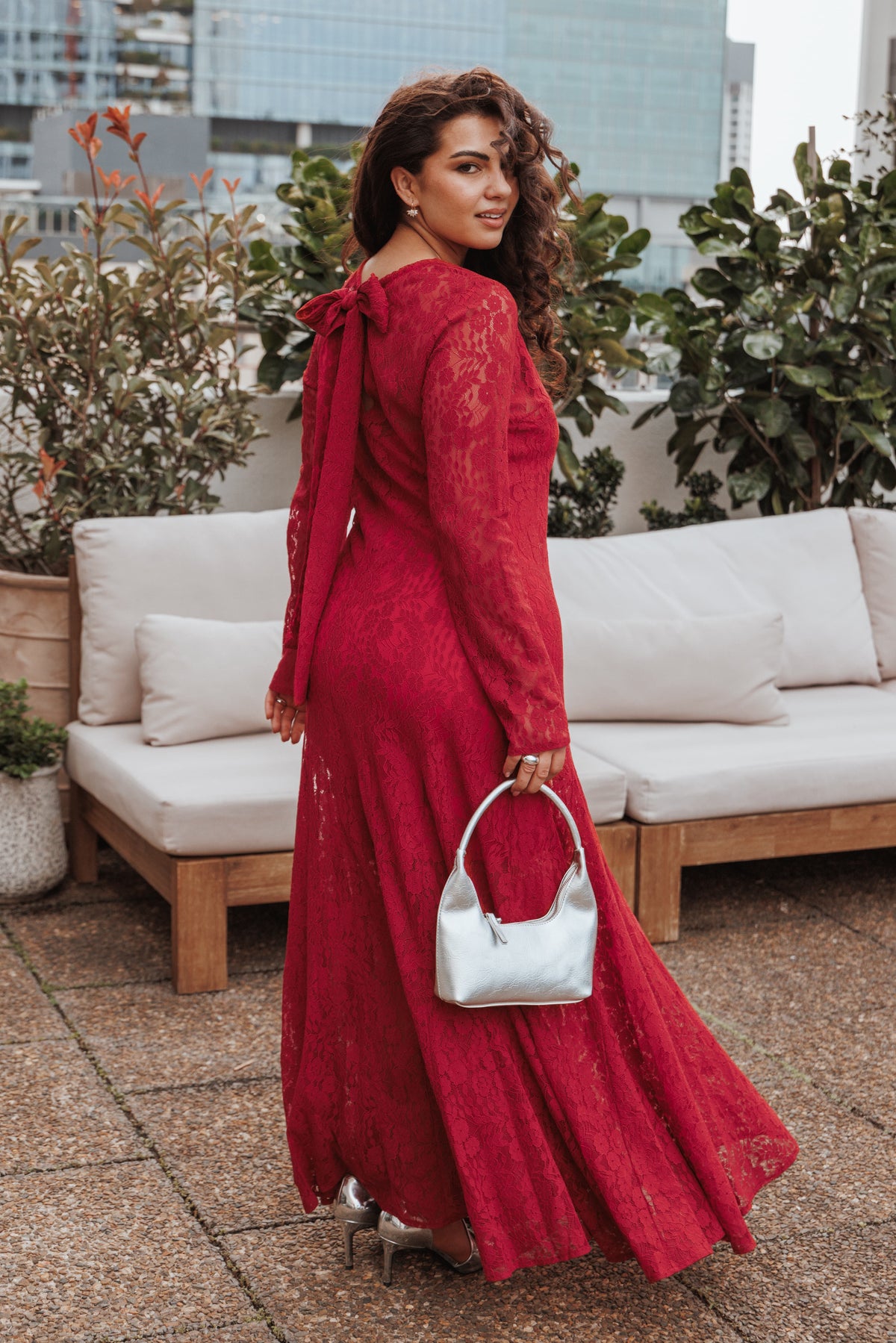 Keani Long Sleeve Maxi Dress in Red – view 7 of 7
