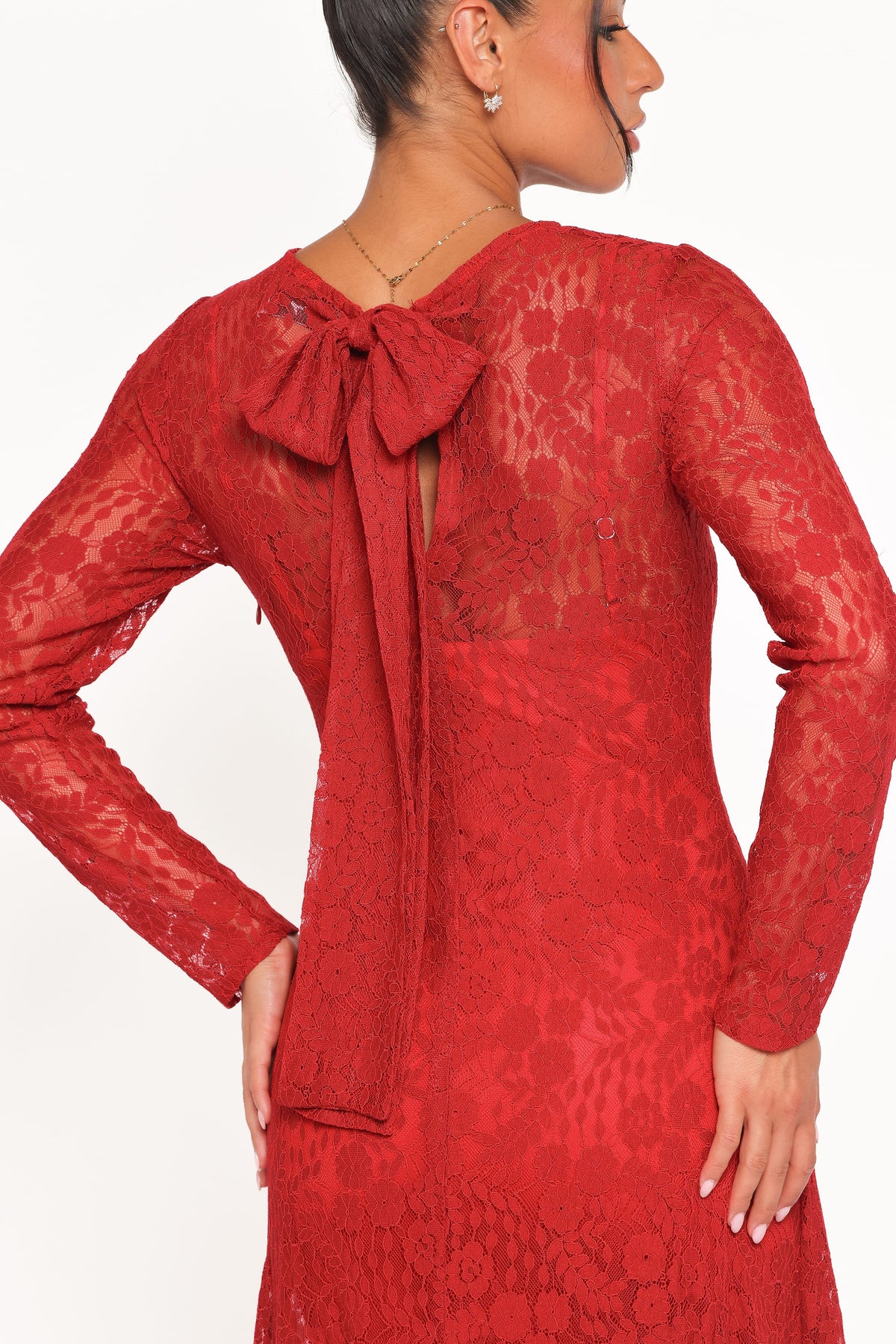 Keani Long Sleeve Maxi Dress in Red – view 3 of 7