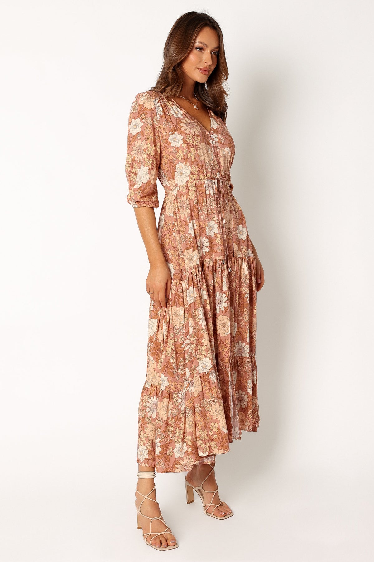 Kelda Dress in Tan Floral – view 3 of 9