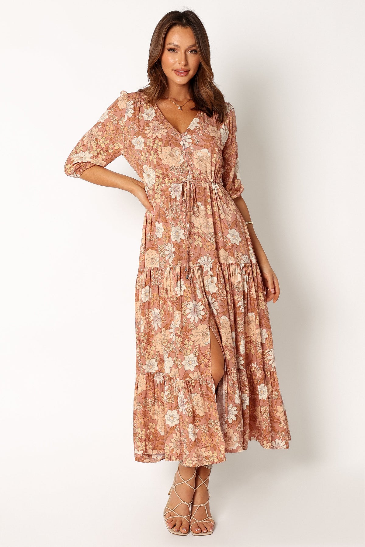 Kelda Dress in Tan Floral – view 7 of 9