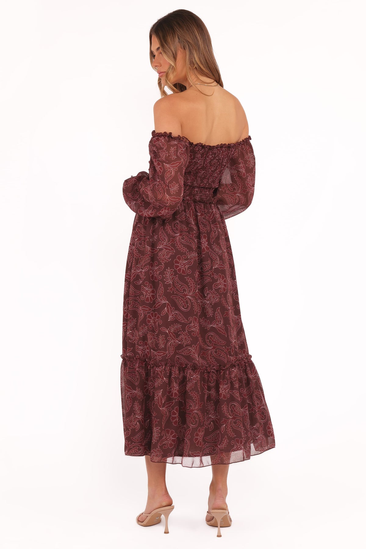 Keziah Long Sleeve Maxi Dress in Burgundy Paisley – view 5 of 6