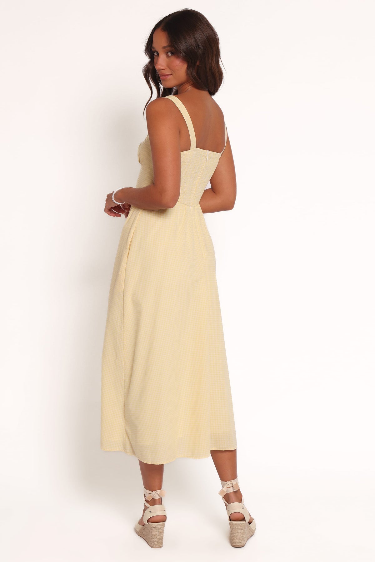 Kinslee Midi Dress in Yellow Gingham – view 5 of 7