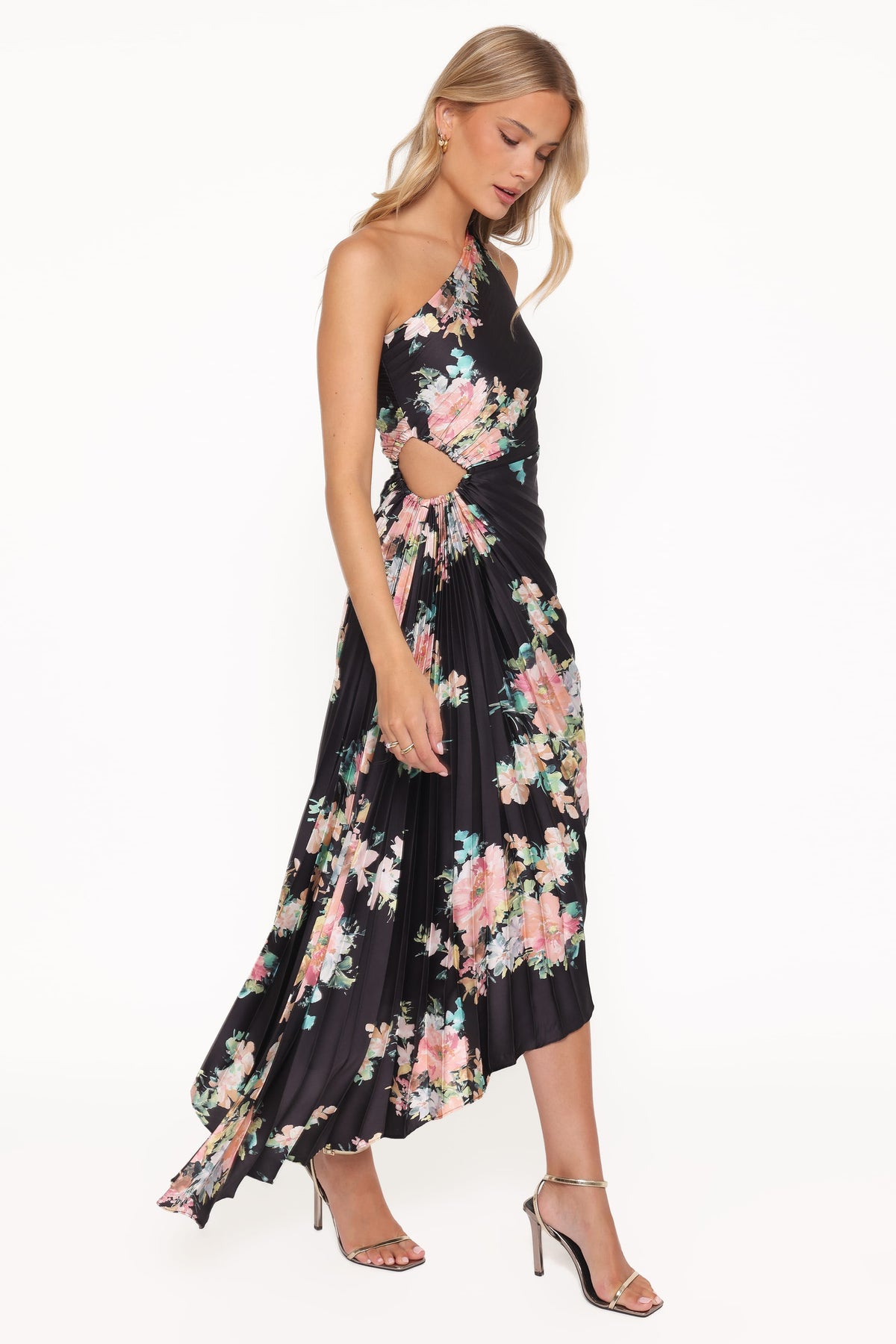 Kleo One Shoulder Maxi Dress in Black Floral – view 4 of 7