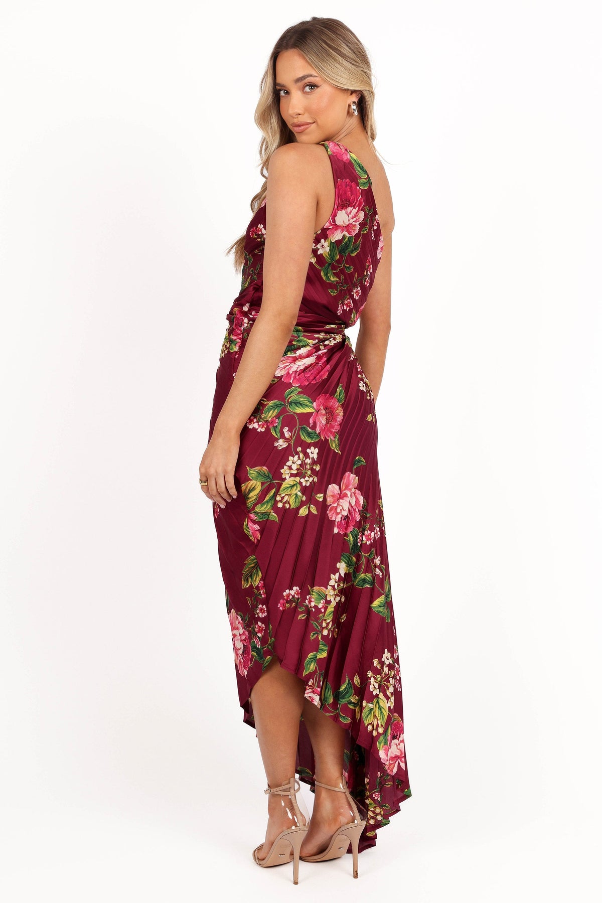 Kleo One Shoulder Maxi Dress in Burgundy Floral – view 6 of 8