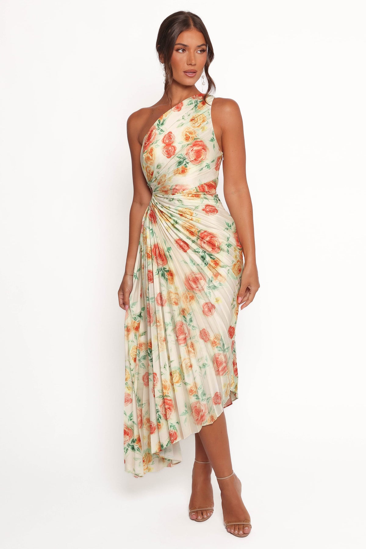 Kleo One Shoulder Maxi Dress in Yellow Floral – view 2 of 9
