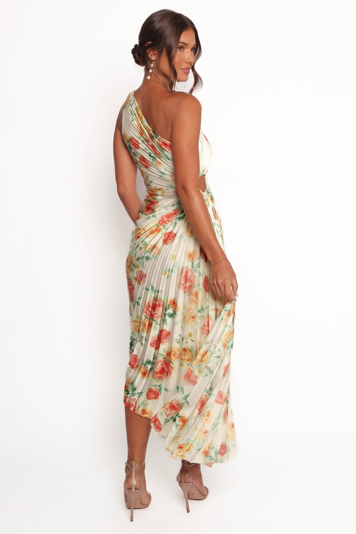 Kleo One Shoulder Maxi Dress in Yellow Floral – view 5 of 9