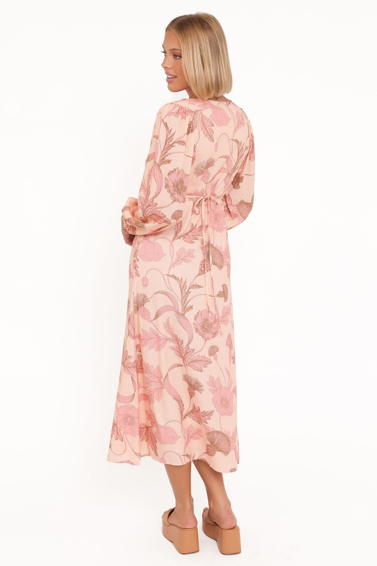 Kolby Long Sleeve Midi Dress in Pink Floral – view 5 of 8