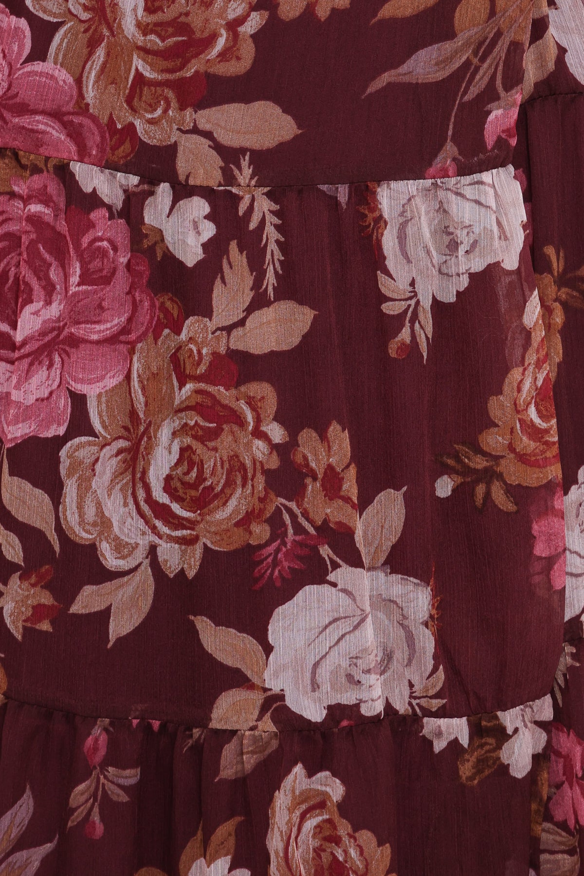 Korina Long Sleeve Maxi Dress in Burgundy Brandy Bloom – view 5 of 5