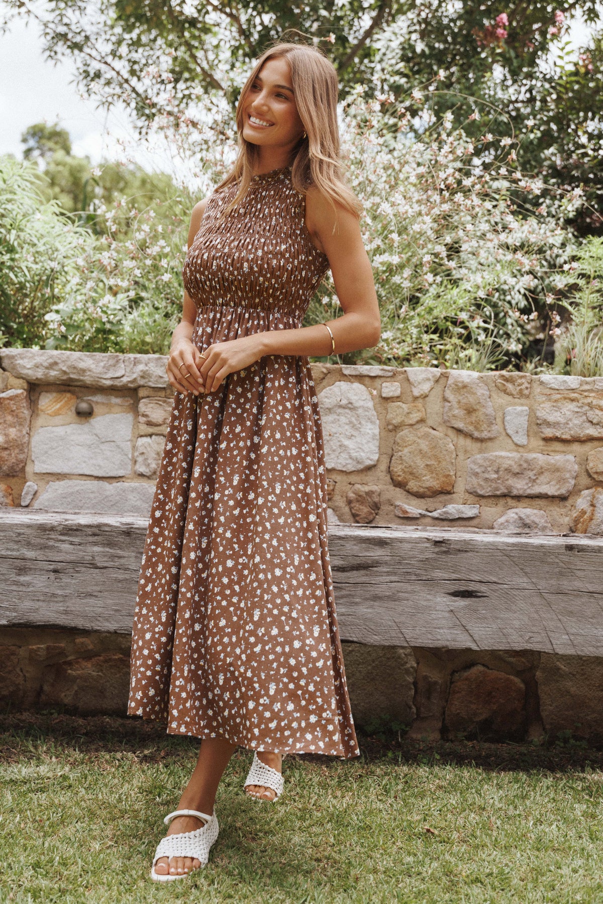 Lanna Maxi Dress in Brown Floral – view 1 of 7